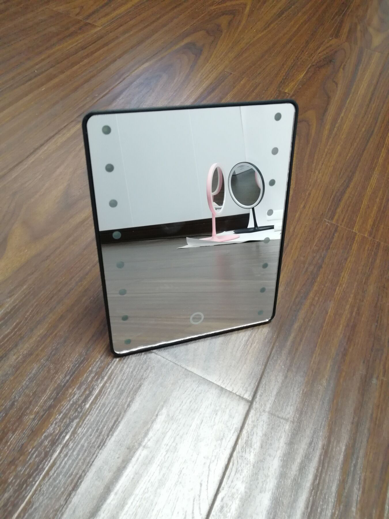 美妝鏡 led化妝鏡帶燈 亞馬遜抖音新款折疊鏡子網(wǎng)紅360旋轉(zhuǎn)梳妝鏡