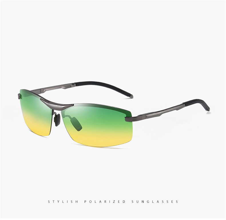 Casual Streetwear Gradient Color Tac Square Half Frame Men's Sunglasses display picture 1