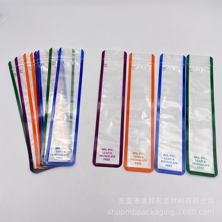 定制三边封拉链复合袋 果汁棒冰食品袋 DIY自制冰棒袋  跨境出售
