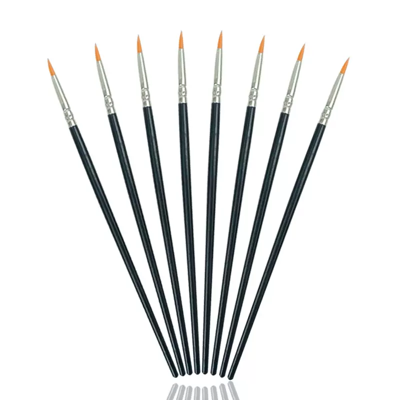 黄色尼龙毛塑料杆勾线笔DIY彩绘画笔水粉水彩画笔陶瓷彩绘涂鸦笔