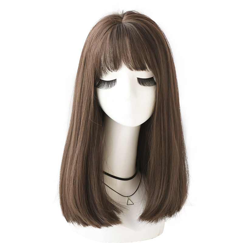Women's Wig Korean Fashion Realistic Hair Long Straight Hair Wig Jiafa Chemical Fiber Headgear
