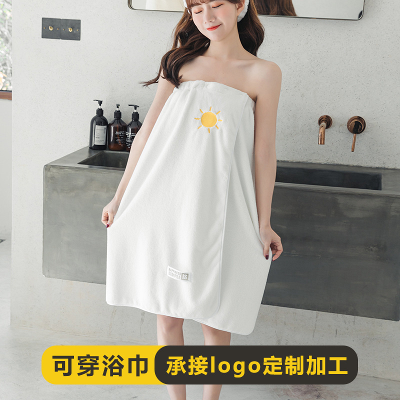 Coral fleece bath towel suit adult absorbent soft beauty salon bath skirt female tube top wearable quick-drying bath towel Coral fleece bath towel suit adult absorbent soft beauty salon bath skirt female tube top wearable quick-drying bath towel