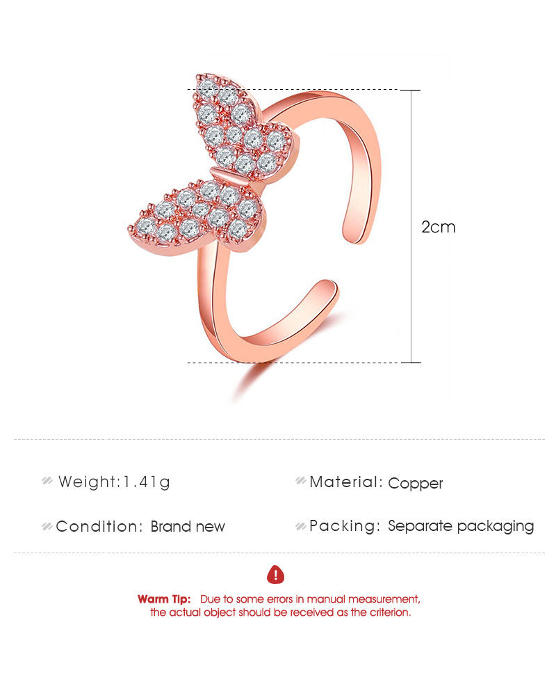 New Butterfly Ring Fashion People Simple Opening Adjustable Ring Wholesale Nihaojewelry display picture 1