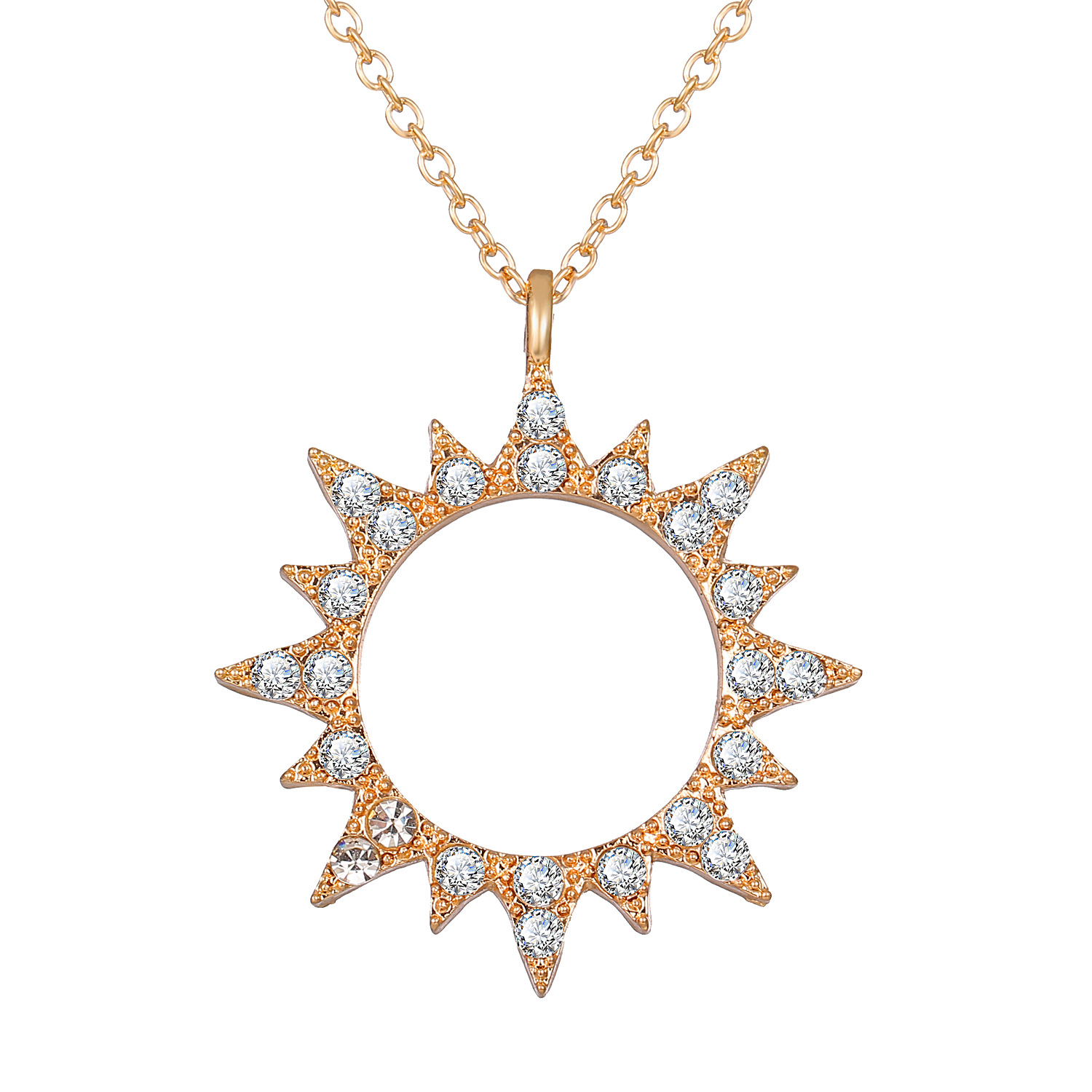bijoux de mode nouvelle crative diamant creux soleil toile lune pendentif collier en gros nihaojewelrypicture4
