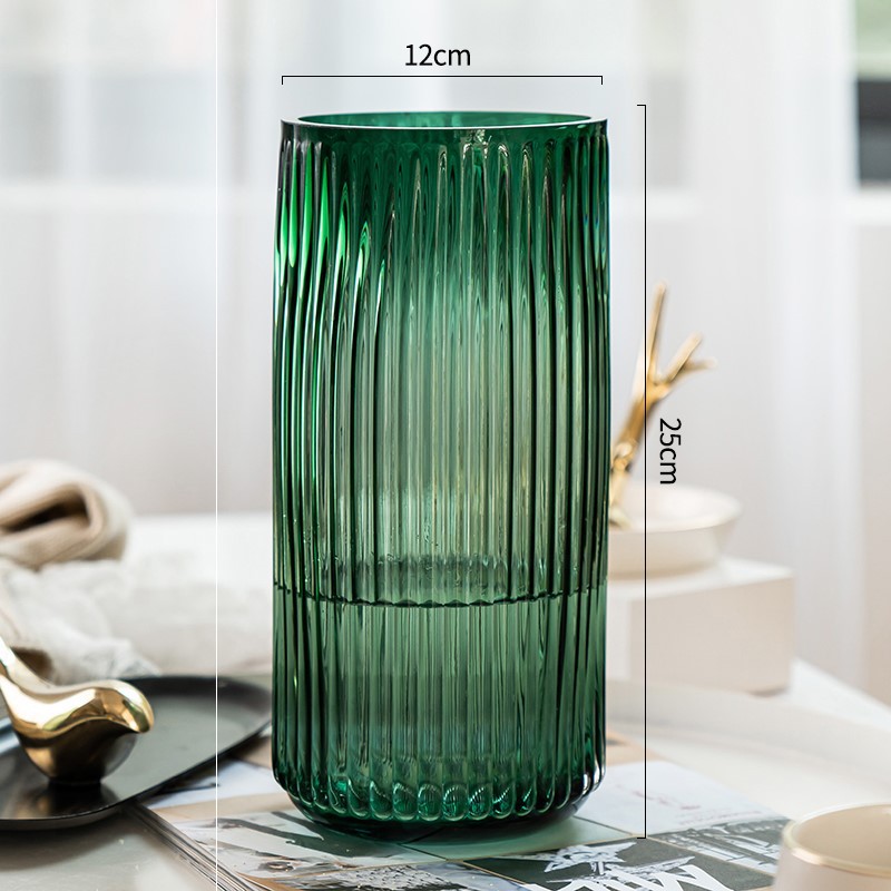 Nordic U-Column Glass Vase Transparent Living Room Flower Lilies Rich Bamboo Flower Flower Household Decorative Ornaments