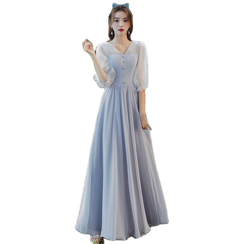 Silver Bridesmaid dress women evening party banquet cocktail party dreses photos graduation dresses