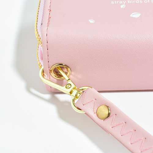 Women's Long-Style Wallet, New Arrival Wholesale, Large-Capacity Leather Clutch with Double Zipper, Heart-Printed Phone Bag
