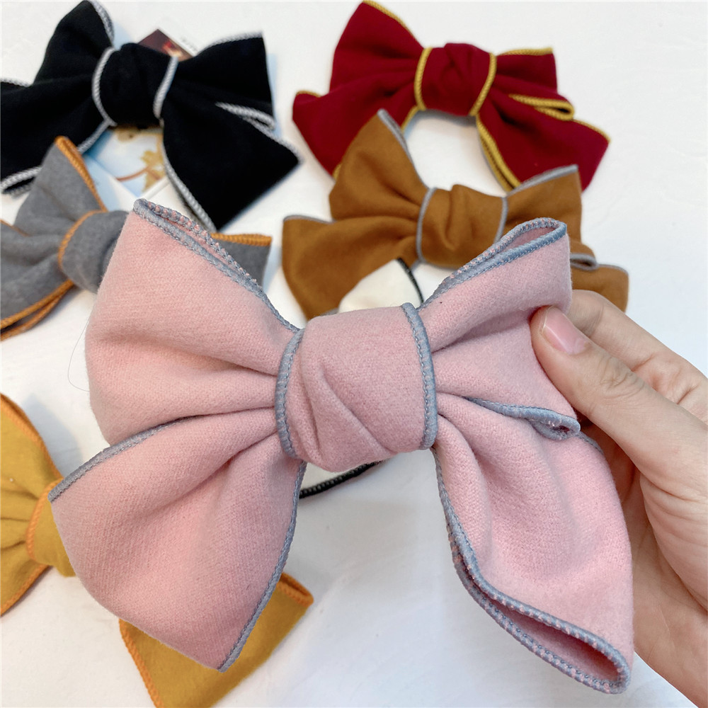 Flocking Woolen Fabric Big Bow Hairpin display picture 11