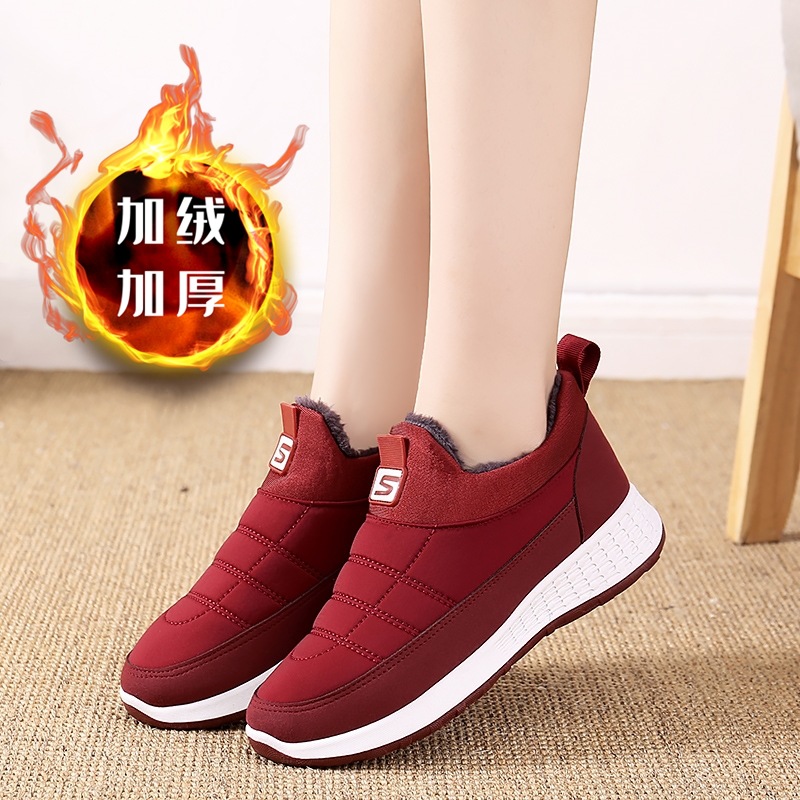老北京布鞋冬季棉鞋女加绒运动休闲鞋软底防滑中老年健步鞋妈妈鞋|ru