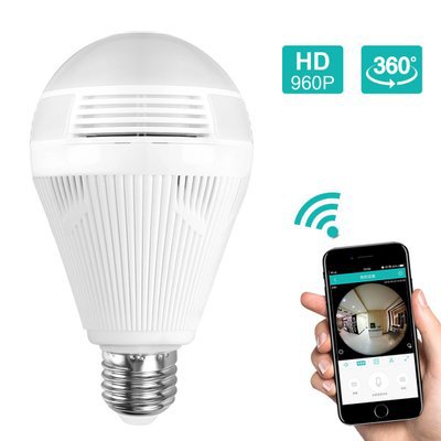 全景LED灯泡摄像头 960P无线智能摄像机WiFi bulb camera