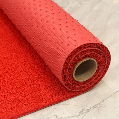 pvc solid rubber car foot mat non-slip Ding bottom carpet door mat creative home door wire ring floor mat custom wholesale (Avtomobil döşəmə paspasları) - red-bottom-12mm-12-m-wide-a-few-meters-to-shoot-a-few-meters
