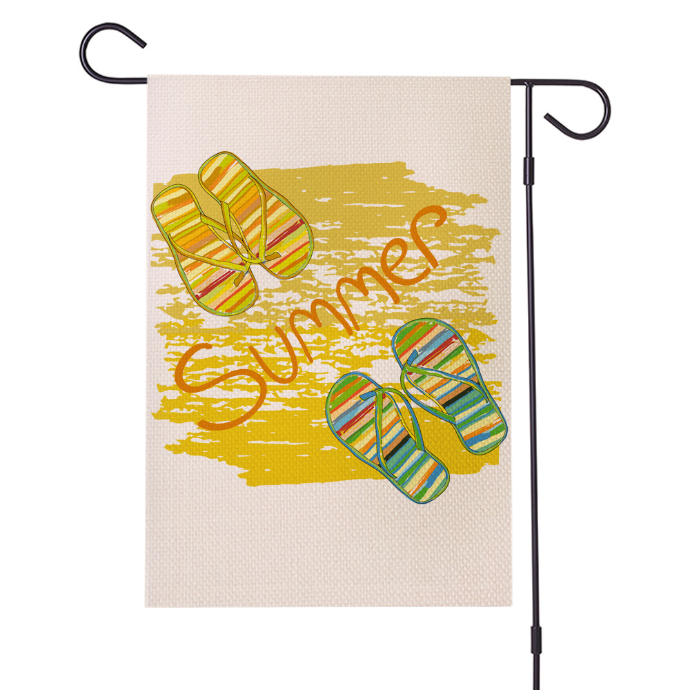 跨境热销 夏日防水亚麻花园旗双面庭院节日旗支持定制厂家直销