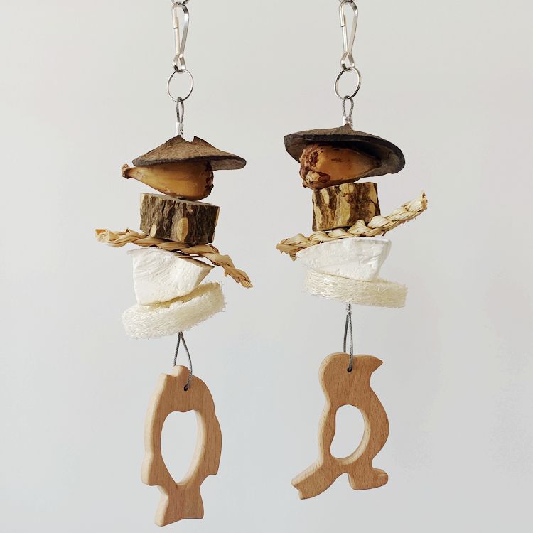 鹉悦 鹦鹉啃咬玩具天然实木墨鱼骨椰壳果子挂串绿色安全健康磨嘴