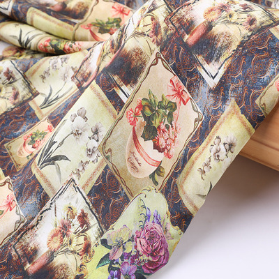 天丝斜纹绸新流行花型印花布料 春夏衬衫童装时装口罩面料 现货