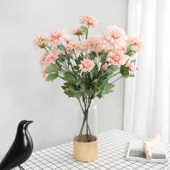 批發新中式家居裝飾假花仿真大麗花 婚慶路引布置仿真6頭大麗菊