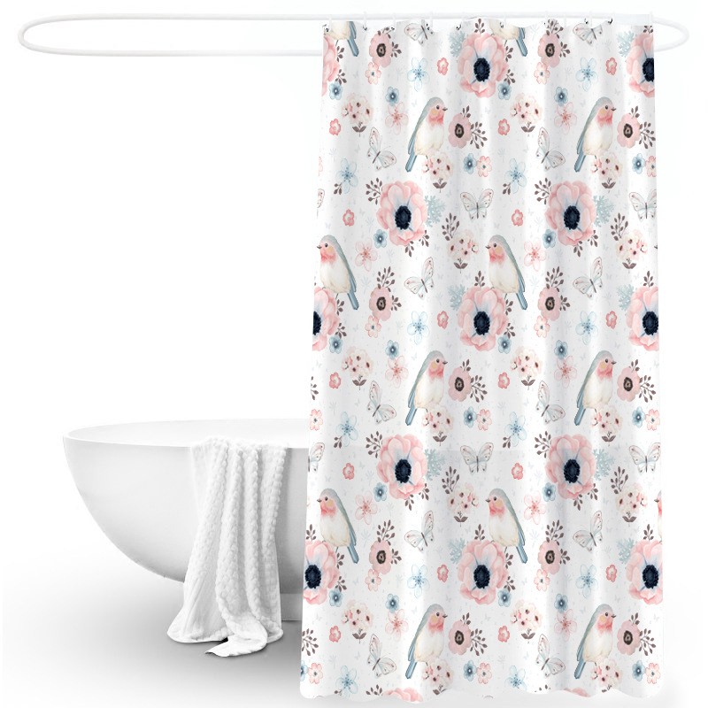 Cortina de ducha PEVA impresión múltiple en stock baño impermeable cortina de partición transfronteriza simple estilo ins cortina de baño Cortina de ducha