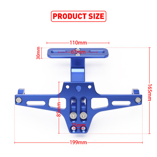 Cross-border hot-selling accessories motorcycle modified license plate holder adjustable telescopic license plate holder steering LED light license plate holder