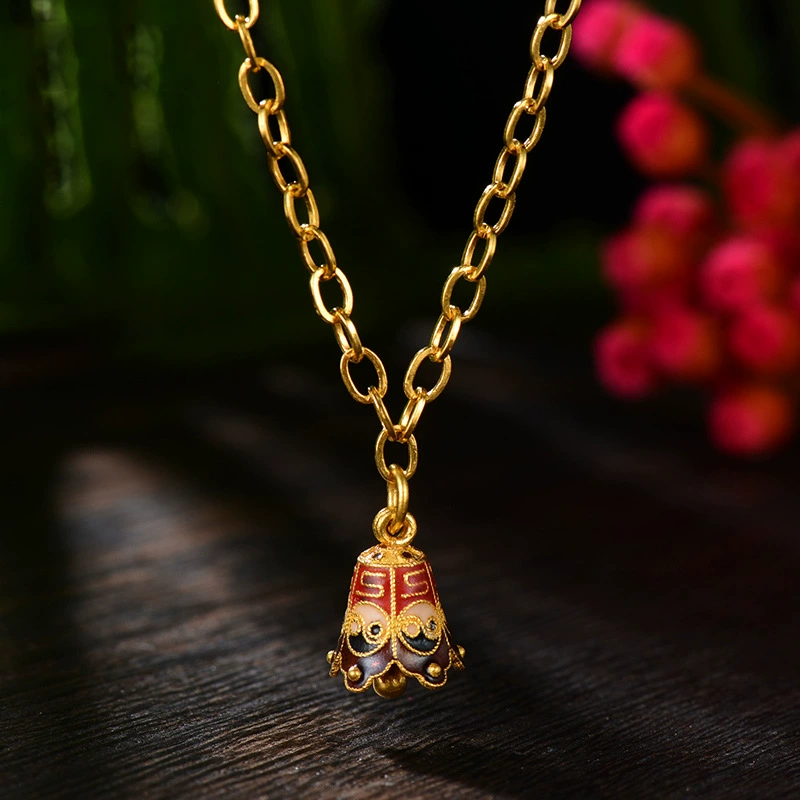 Inherit the ancient method to roast the blue Taiji gossip ancient clock pendant personality model Ping An DIY transport bead accessories girl bracelet