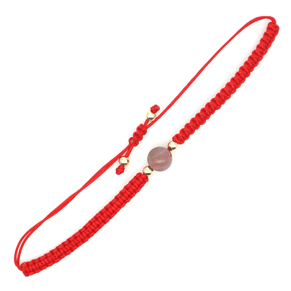 Fresa Piedra Natural Yoga Siete Chakra Natal Cuerda Roja Pulsera De Pareja display picture 47