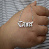 Zodiac signs stainless steel, necklace, chain with letters, English letters, wholesale