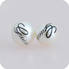 Earrings with letters from pearl, Birthday gift, English letters