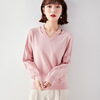 Temperament V-neck loose Pullover