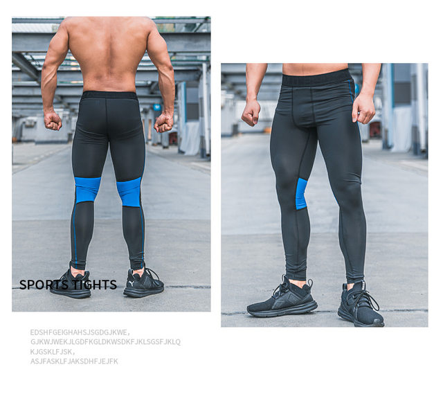 Pantalones de compresión para correr para Hombre, mallas deportivas  ajustadas, tejido de empalme, pantalones de entrenamiento para Fitness