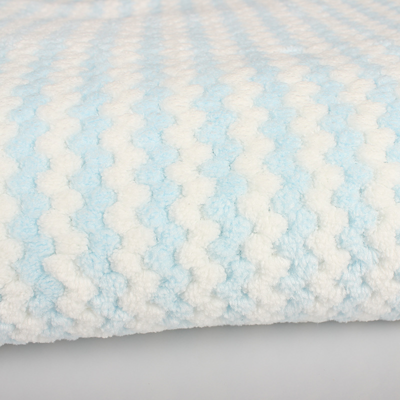 提花阳离子涤锦珊瑚绒菠萝格蜂巢波浪纹面料源头工厂直销