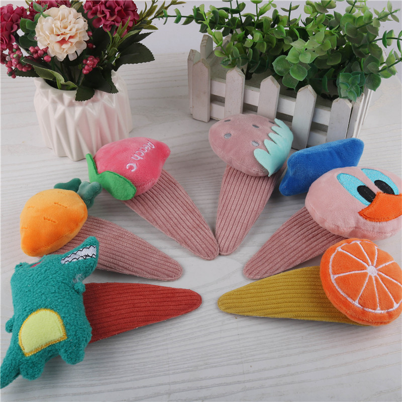 Wash one's face Bangs Hairpin Funny doll Card issuance Headdress Large Cartoon fruit Edge clamp girl Hairdressing