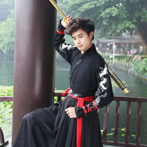 Hanfu dress female ancient martial arts Swordsmen warrior chinese ming qing han hanfu waist Ru skirt Han element student Wei Jin ancient male