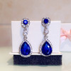 Fashionable shiny crystal earings, earrings, universal accessory, European style, wholesale