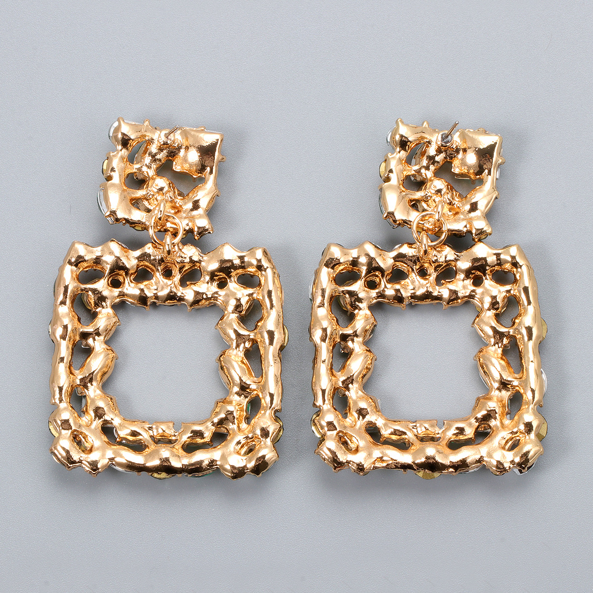 Inlaid Full Diamond Earrings display picture 7