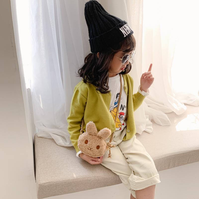 Bolsa DE LOS NIÑOS lindo conejo de peluche bolsa de mensajero de la muchacha princesa moda bolsa pequeña bolsa de la niña bolsa de bebé
