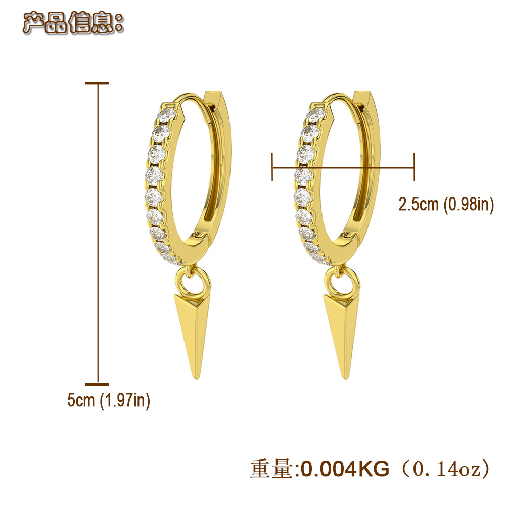 Einfache Kupfer Eingelegte Geometrische Zirkoniumohrringe display picture 1