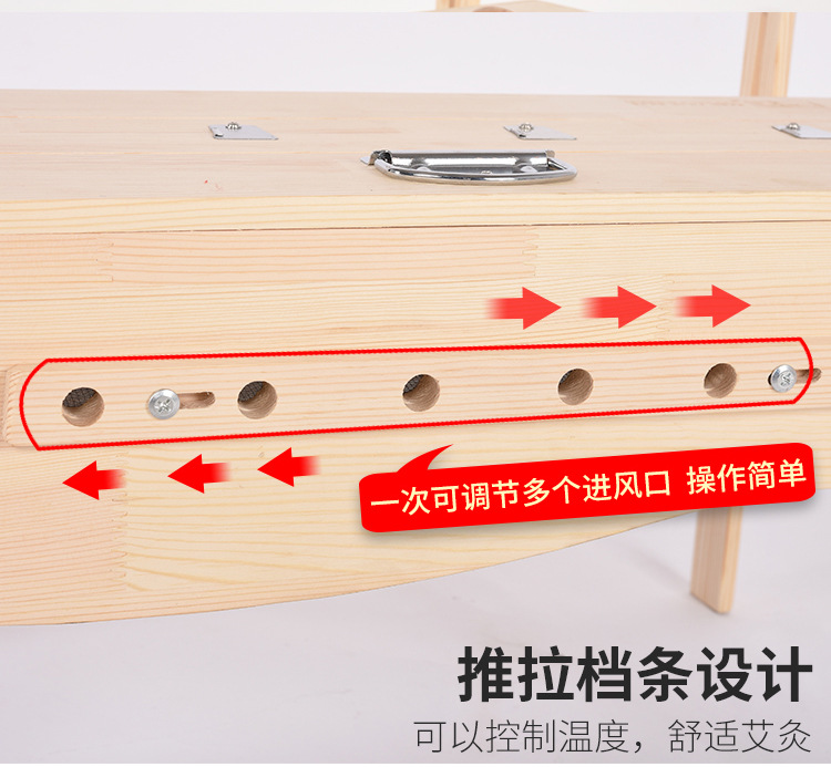 Wooden Moxibustion Box Multi-Area Moxa Burner with Stand and Smoke Filter for Back Spine and Chest Use key features