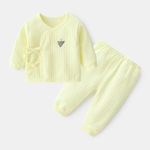 Newborn baby underwear set, pure cotton spring and autumn clothes, two-piece set, split baby autumn clothes, newborn monk suit