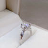 Stone inlay, wedding ring, custom made, platinum 950 sample