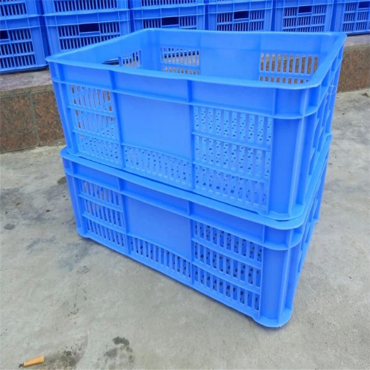 PE塑料周转箩 熟料工业胶箱 PP新料注塑镂空塑胶框610*420*170mm