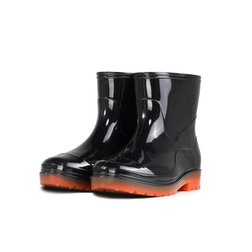 Rain boots for men and women, waterproof, non-slip, wear-resistant, thickened cotton-lined, warm fleece-lined, work low-top short rain boots, water shoes