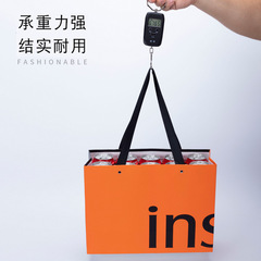 70cm挎肩白卡加膜購物紙袋印刷手提袋燙金logo服裝店開業紙袋