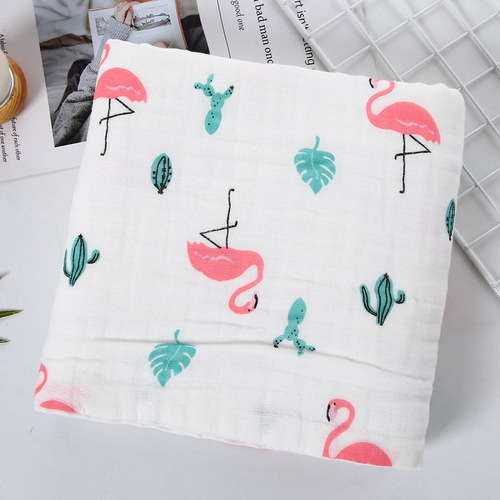 Pure Cotton Class A Products: High-Density 6-Layer Gauze Baby Quilt, Infant Blanket, Newborn Bubble Yarn Bath Towel with Baby-Print Designs
