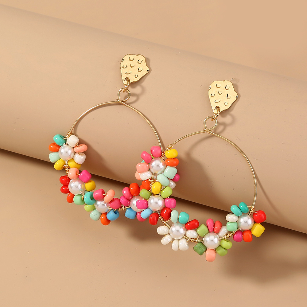 Colorful Candy Pearl Wreath Fashion Earrings display picture 6
