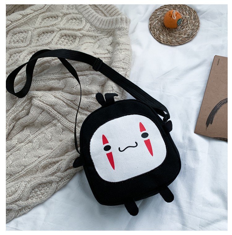 162g Weight Canvas Lining Material Zipper Closure Type Single Shoulder Strap Strap Type Crossbody Bag Bags Type Casual, Shopping Occasion Canvas Material Cartoon Pattern All Seasons Season Women's Gender Cute Style Medium Size Women's Medium Canvas Cartoon Cute Zipper Crossbody Bag 9
