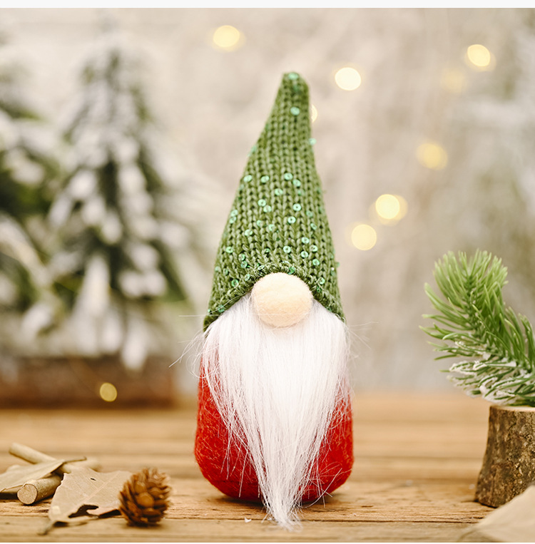 Sequined Hat Doll Christmas Decoration