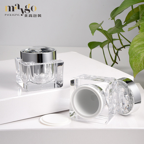 High-end crystal cap cosmetic packaging material 50g cream bottle, facial cream bottle, acrylic cosmetics set bottle