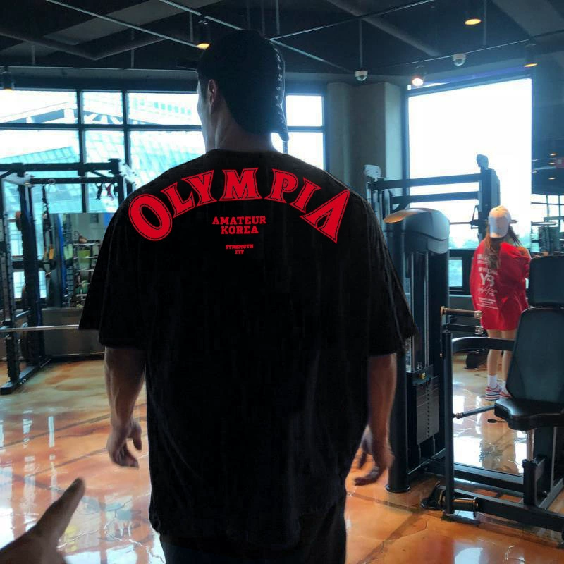 Новая летняя спортивная хлопковая Футболка Orsay с коротким рукавом больших размеров в гонконгском стиле, модная свободная футболка для фитнеса с коротким рукавом