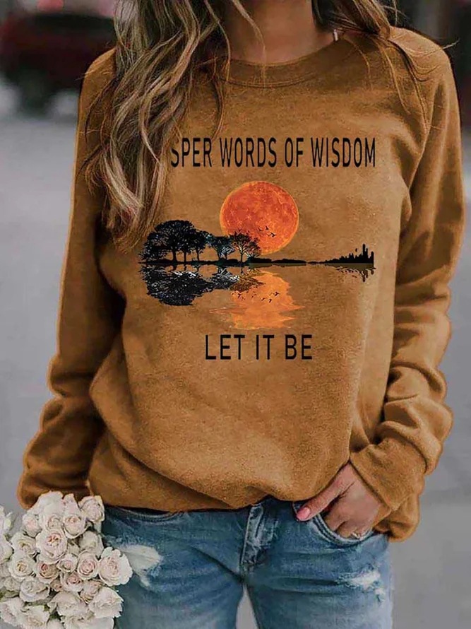 Women's Hoodie Long Sleeve Hoodies & Sweatshirts Printing Casual Letter Scenery display picture 1