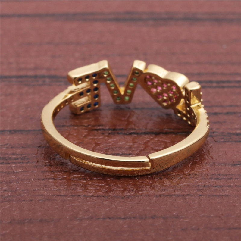 Mode Micro Inlaid Love Zirkon Ring display picture 2