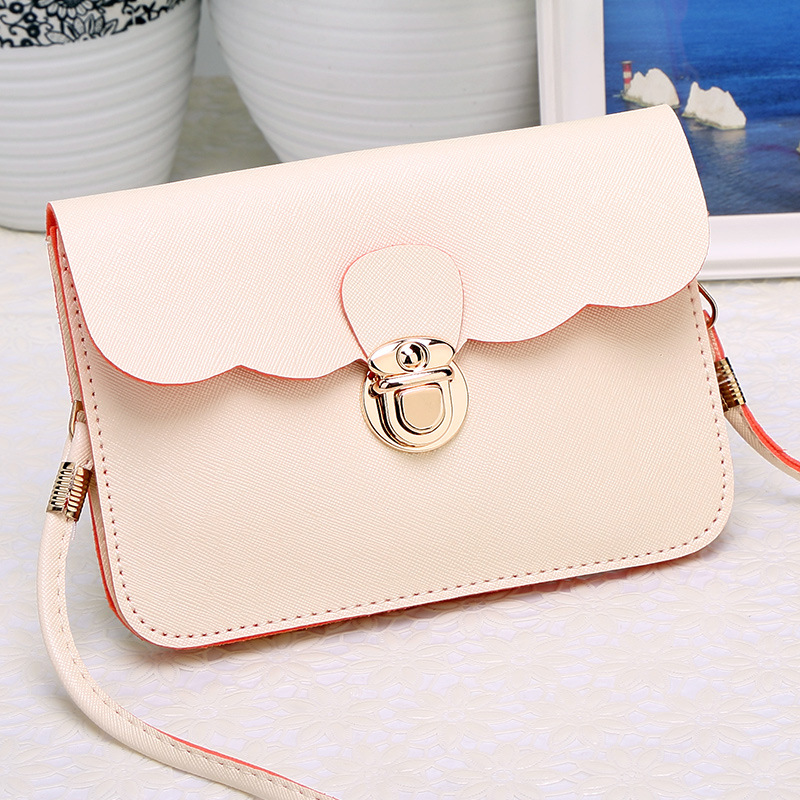 Wholesale Korean Fashion One Shoulder Messenger Bag Cross Pattern Mini Double Layer Mobile Phone Bag display picture 2