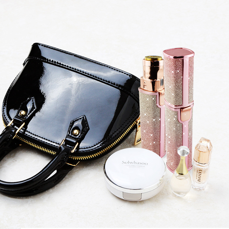 亚马逊新款USB充电式女士剃毛器脱毛器2合1口红剃毛脱毛仪修眉刀